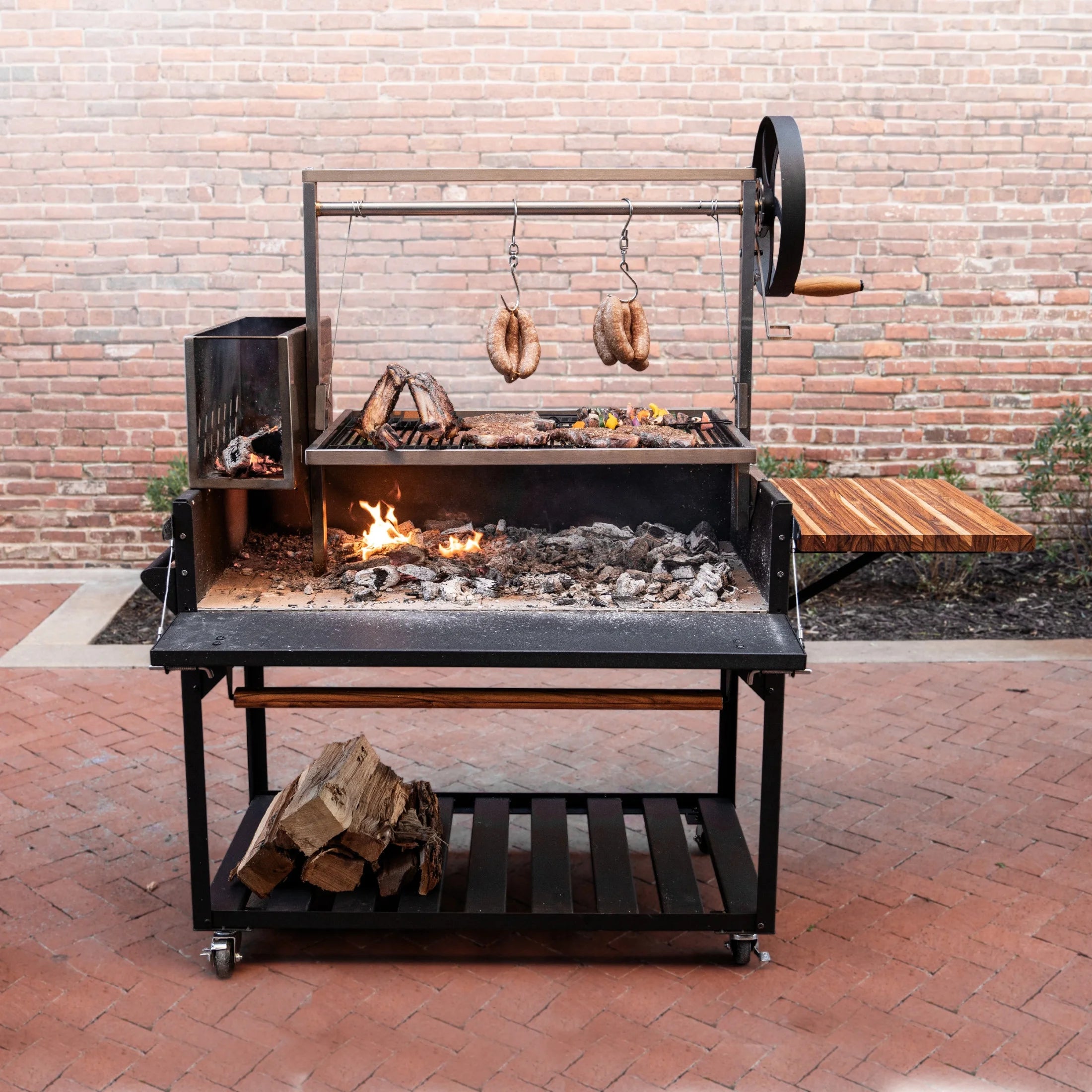 Argentine Santa Maria Wood Fire & Charcoal Steel BBQ Grill, Brasero
