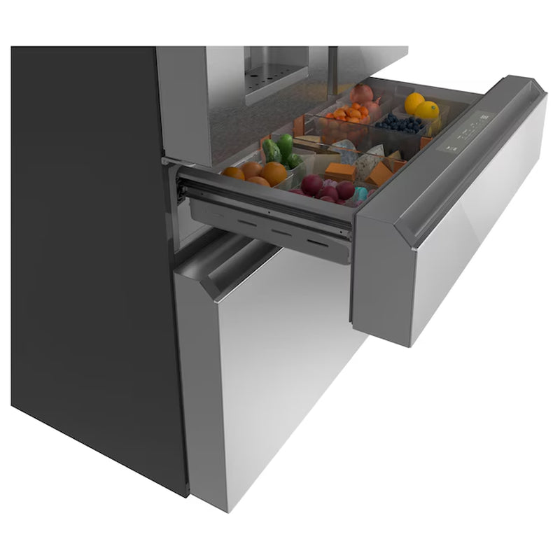 Counter-Depth 22.3-Cu Ft 4 -Door 36-In Wide Smart Compatible French Door Refrigerator with Ice Maker with Water and Ice Dispenser ( Platinum Glass ) ENERGY STAR Certified