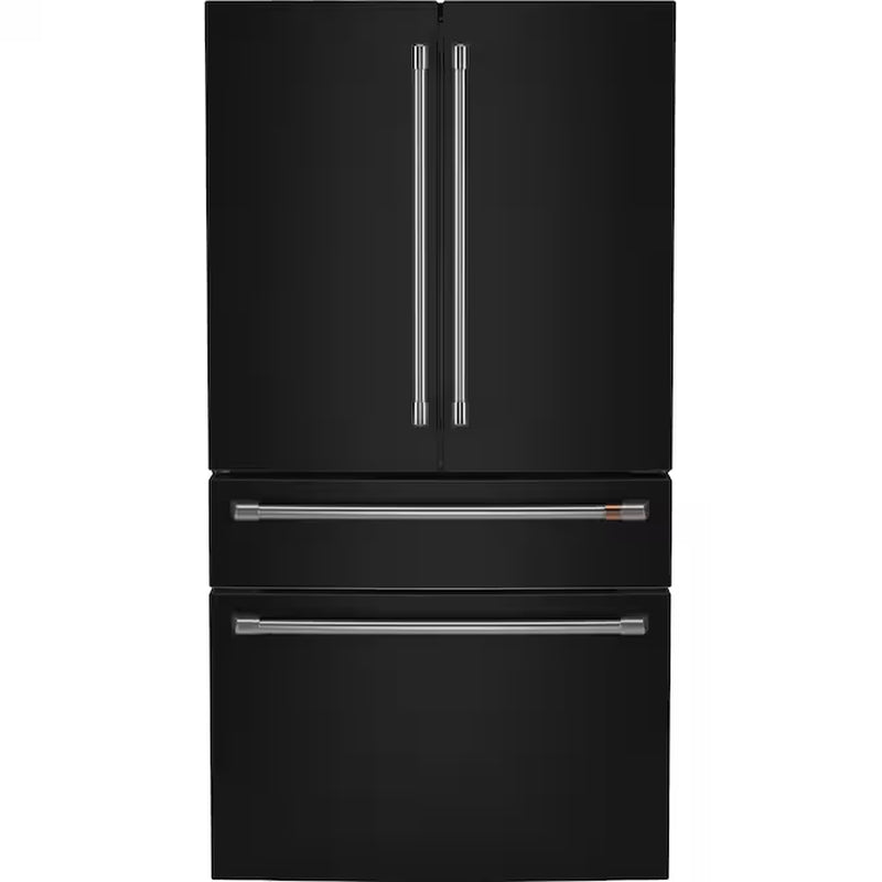 Counter-Depth 22.3-Cu Ft 4 -Door 36-In Wide Smart Compatible French Door Refrigerator with Ice Maker with Water and Ice Dispenser ( Platinum Glass ) ENERGY STAR Certified