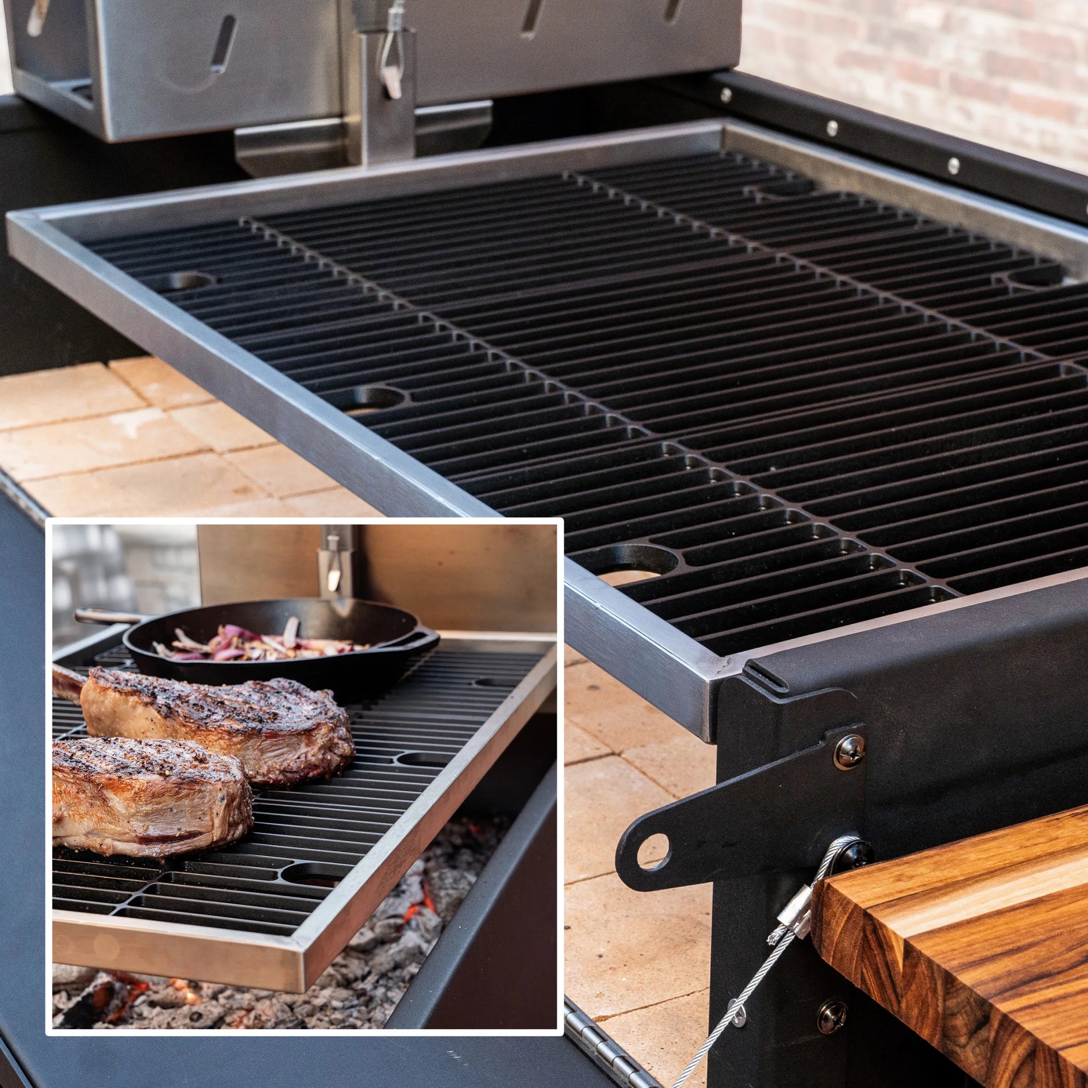 Argentine Santa Maria Wood Fire & Charcoal Steel BBQ Grill, Brasero