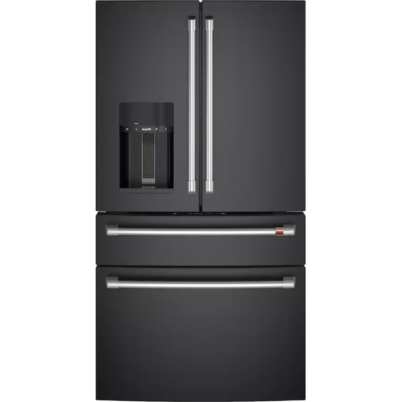 Counter-Depth 22.3-Cu Ft 4 -Door 36-In Wide Smart Compatible French Door Refrigerator with Ice Maker with Water and Ice Dispenser ( Platinum Glass ) ENERGY STAR Certified