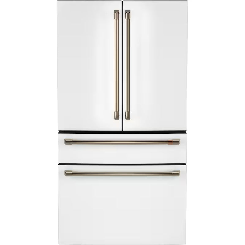 Counter-Depth 22.3-Cu Ft 4 -Door 36-In Wide Smart Compatible French Door Refrigerator with Ice Maker with Water and Ice Dispenser ( Platinum Glass ) ENERGY STAR Certified