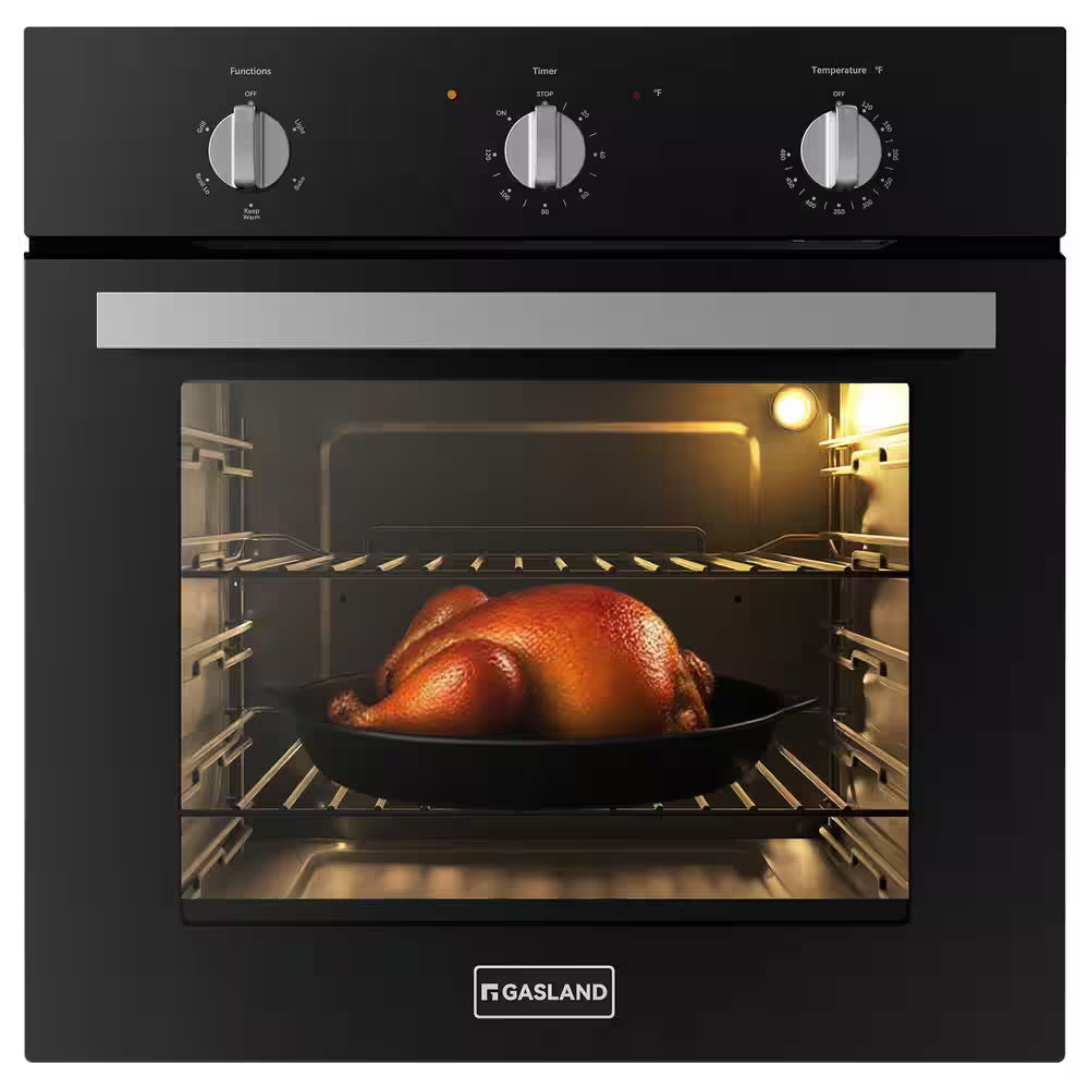 24 In. Built-In Single Electric Wall Oven in Black, CSA Certified
