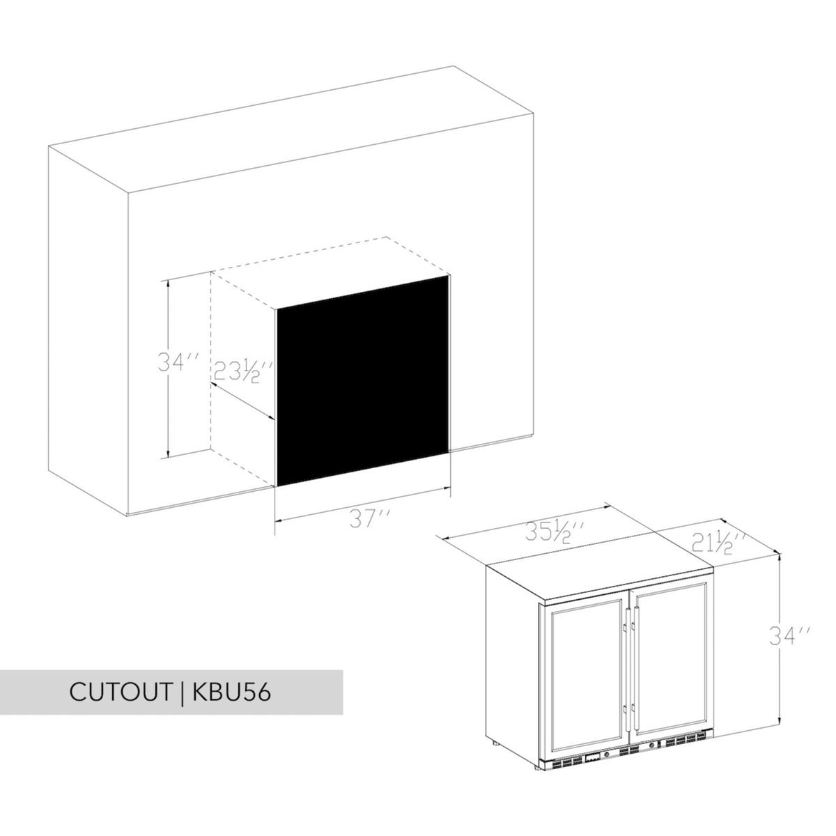 KingsBottle 36-Inch Beverage Refrigerator