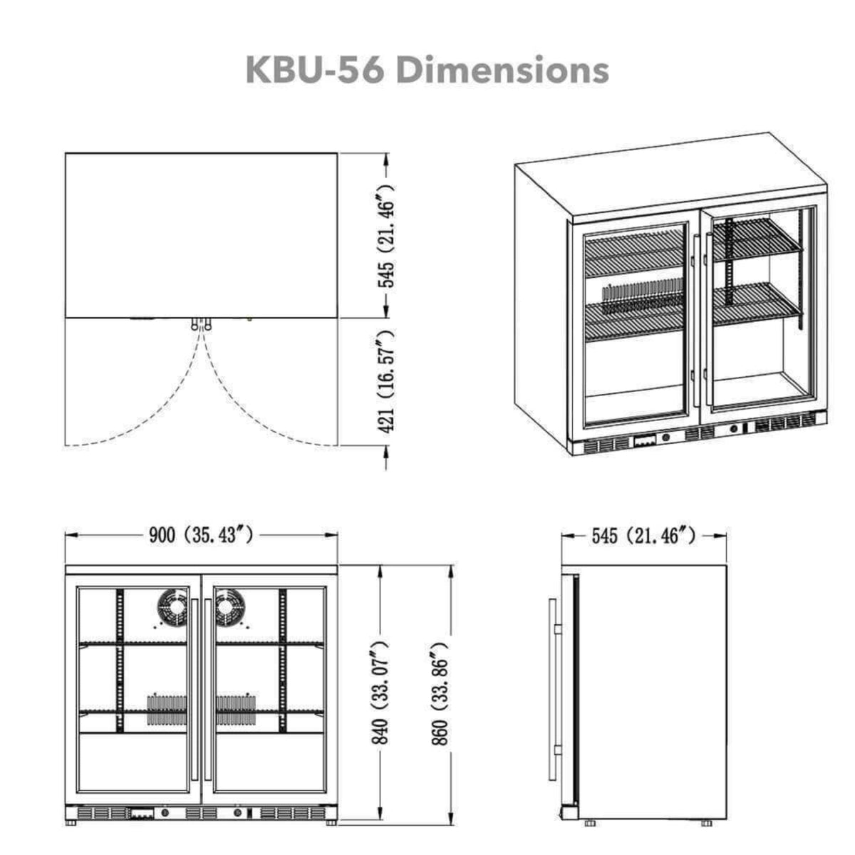 KingsBottle 36-Inch Beverage Refrigerator