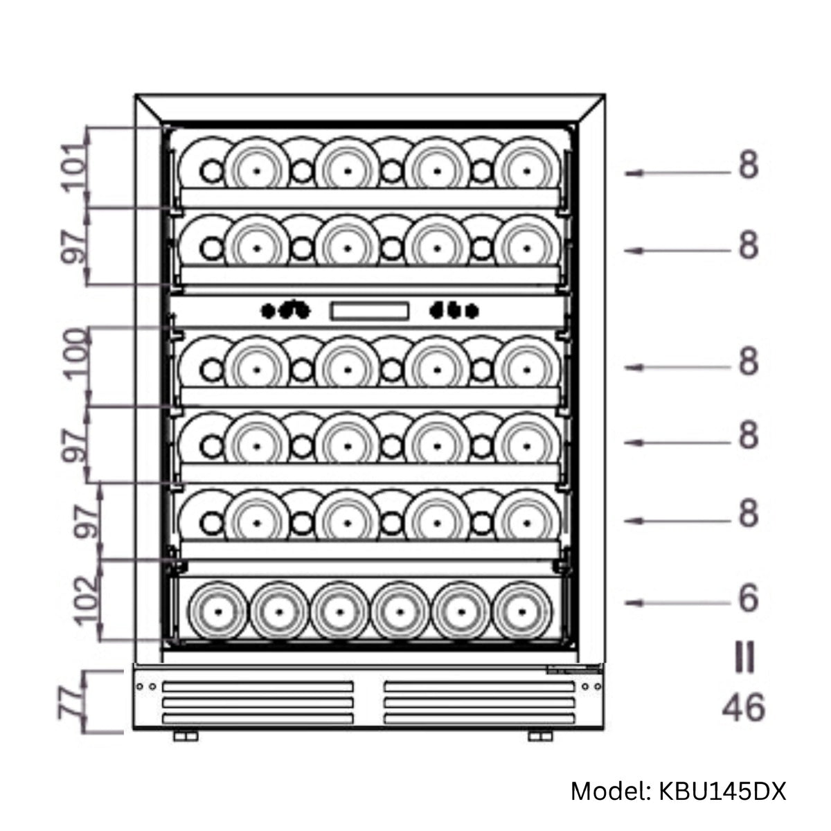 KingsBottle 48-Inch Triple-Zone Wine & Beverage Center