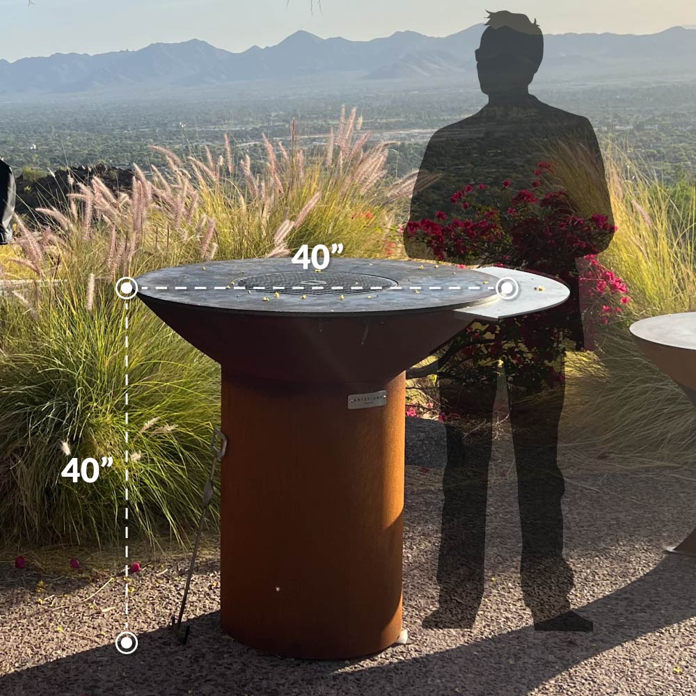 Arteflame Classic 40-Inch Grill — Tall Round Base