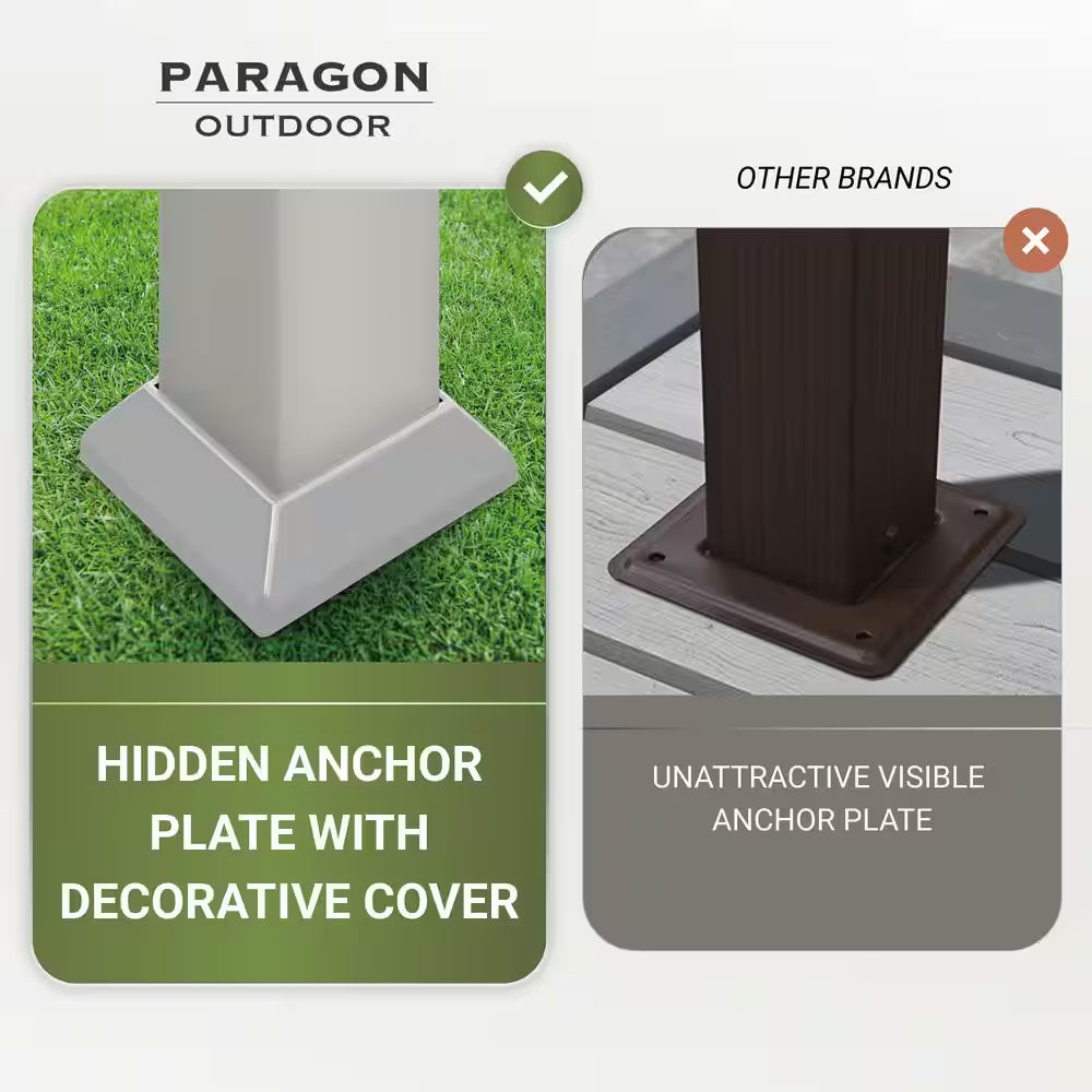 Florence 11 Ft. X 11 Ft. Aluminum Pergola in White Finish and White Canopy