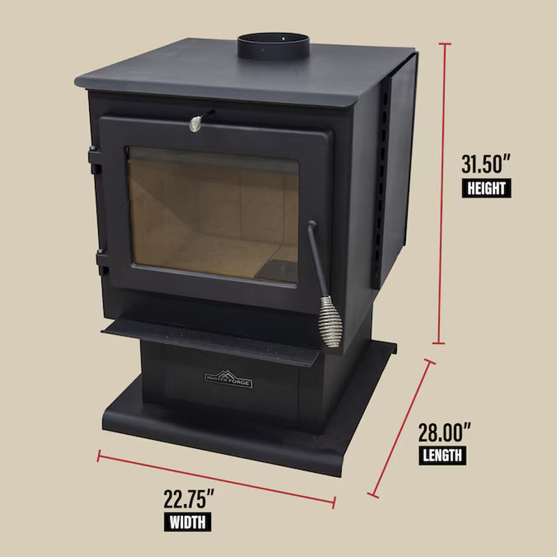 2500-Sq Ft Heating Area Firewood and Fire Logs Wood Stove (EPA Approved)