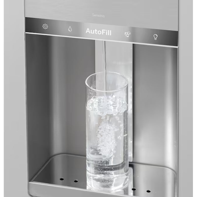 Counter-Depth 22.3-Cu Ft 4 -Door 36-In Wide Smart Compatible French Door Refrigerator with Ice Maker with Water and Ice Dispenser ( Platinum Glass ) ENERGY STAR Certified