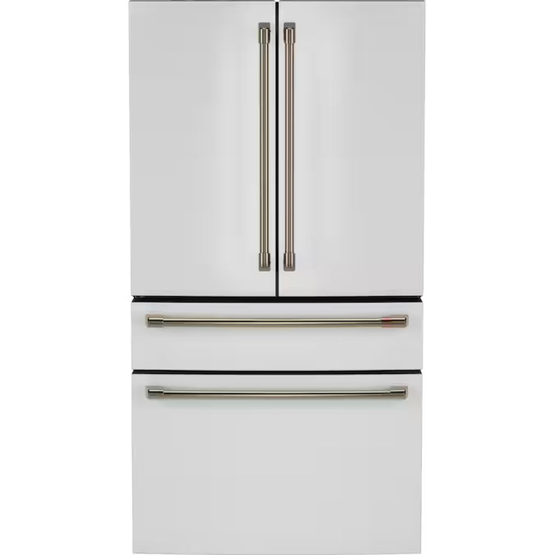 Counter-Depth 22.3-Cu Ft 4 -Door 36-In Wide Smart Compatible French Door Refrigerator with Ice Maker with Water and Ice Dispenser ( Platinum Glass ) ENERGY STAR Certified
