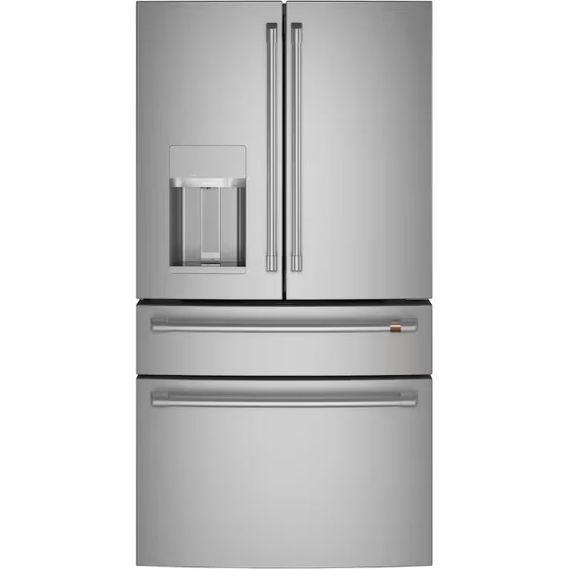Counter-Depth 22.3-Cu Ft 4 -Door 36-In Wide Smart Compatible French Door Refrigerator with Ice Maker with Water and Ice Dispenser ( Platinum Glass ) ENERGY STAR Certified