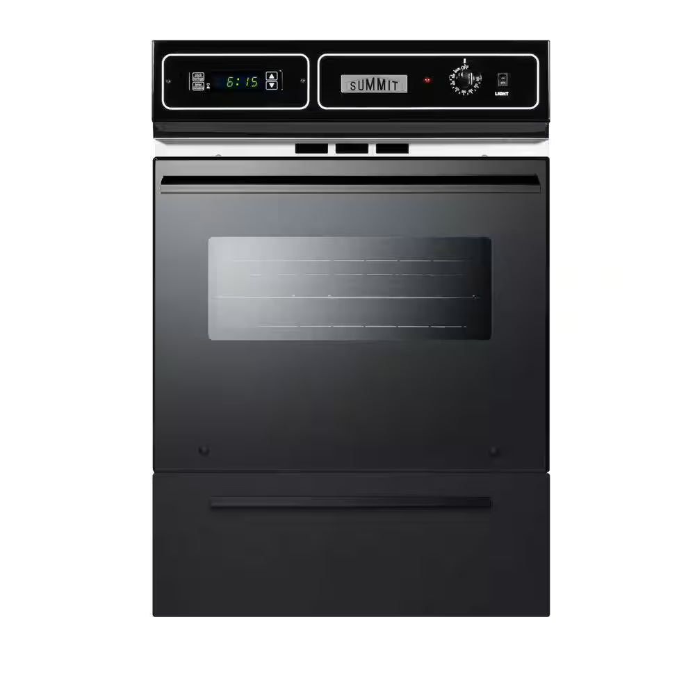24 In. Single Electric Wall Oven in Black