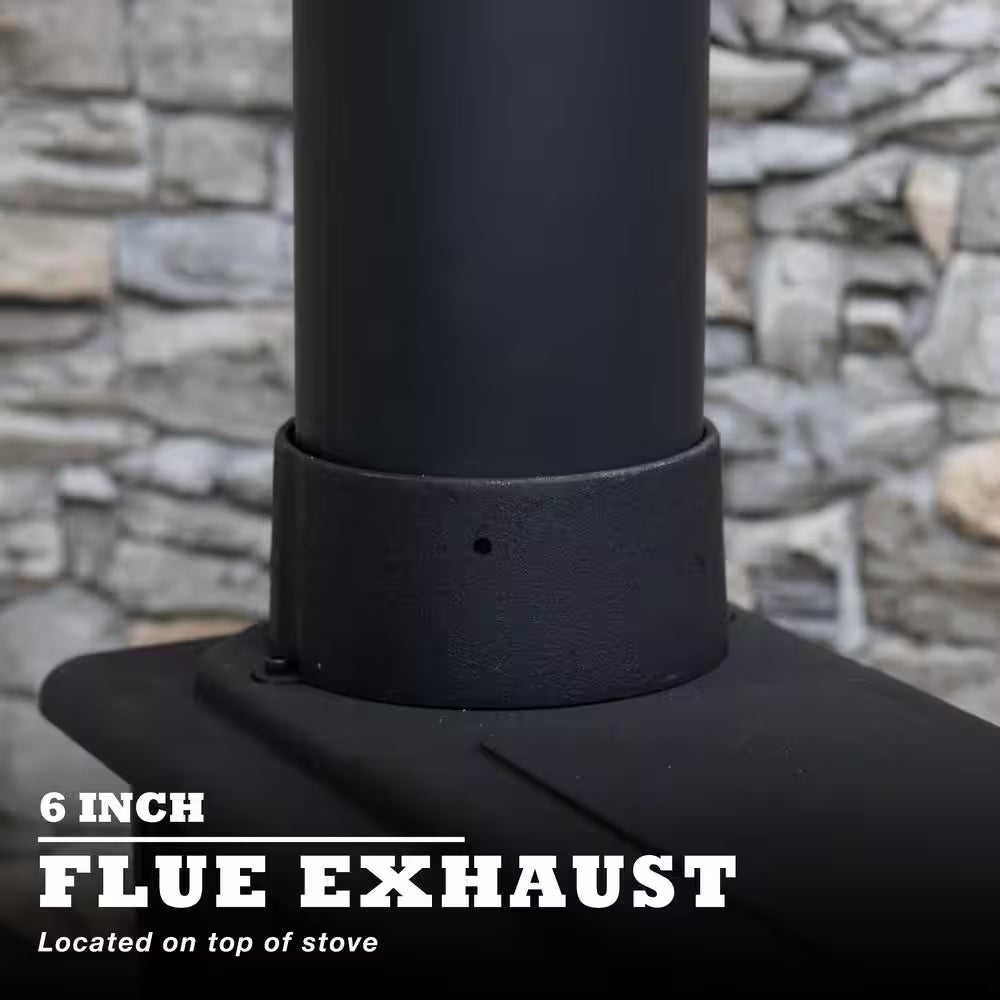 Cast Iron Single Burn Rate Erie Wood Stove - Heats 900 Sq. Ft.