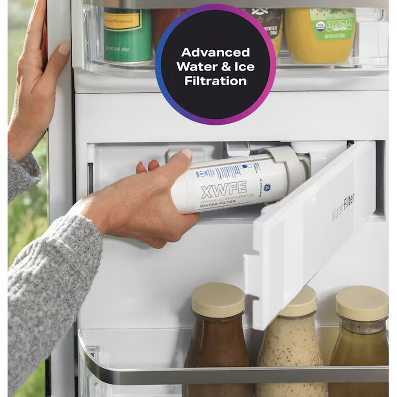 Profile Counter-Depth 22.4-Cu Ft 4 -Door 36-In Wide Smart Compatible French Door Refrirator with Ice Maker with Water and Ice Dispenser and Door within Door ( Finrprint-Resistant Stainless Steel ) ENERGY STAR Certified