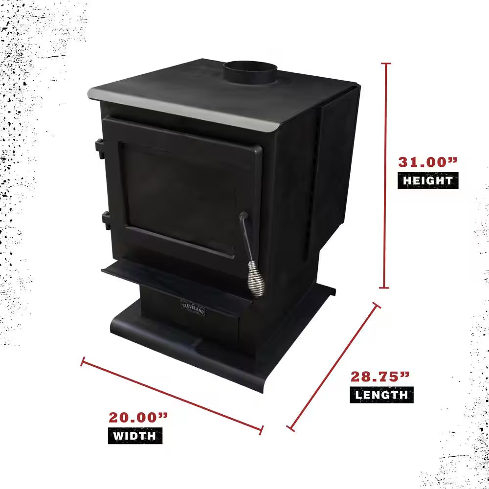 Heats up to 2,000 Sq. Ft. Ontario Wood Stove - Black