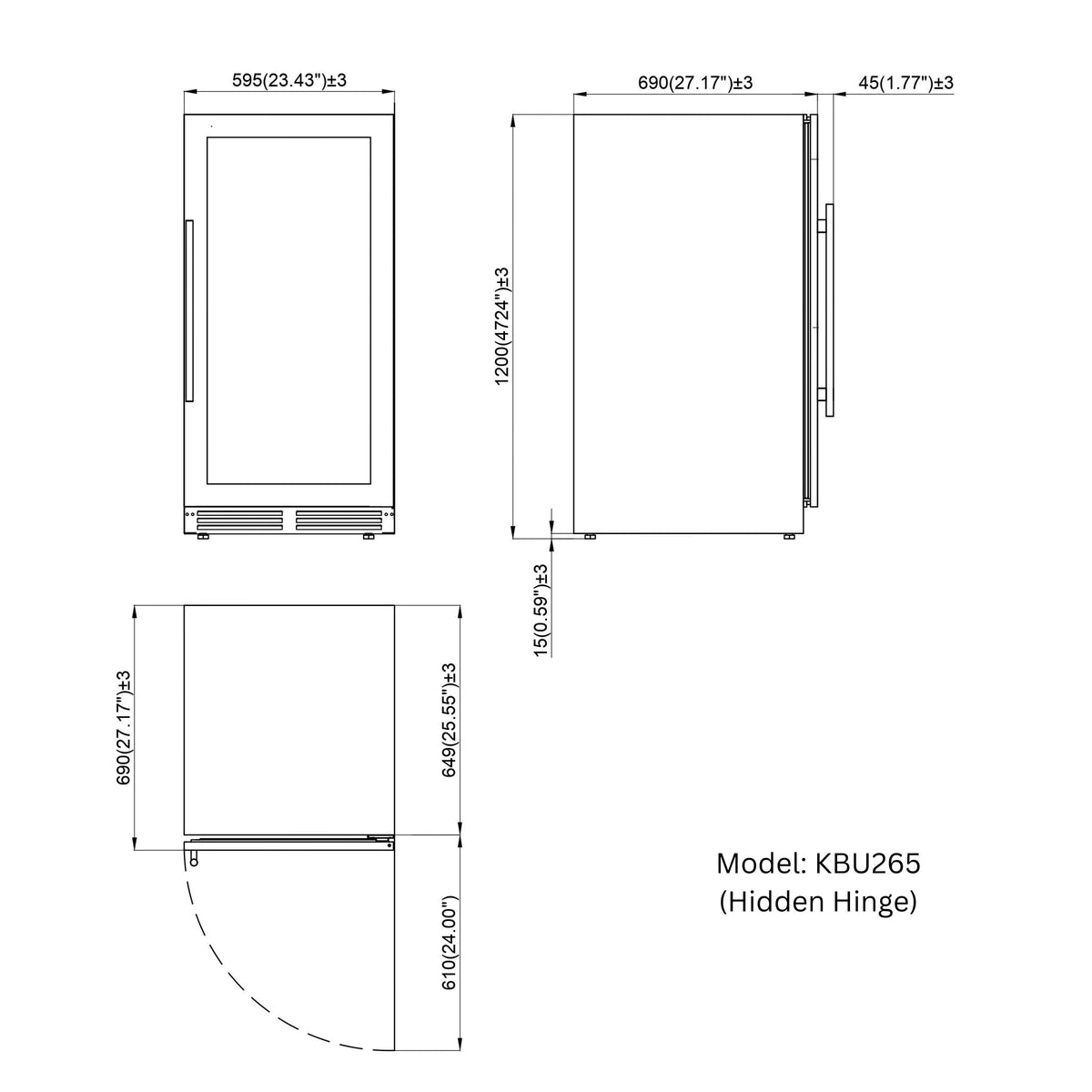 KingsBottle 47-Inch Upright Dual-Zone Wine & Beverage Center