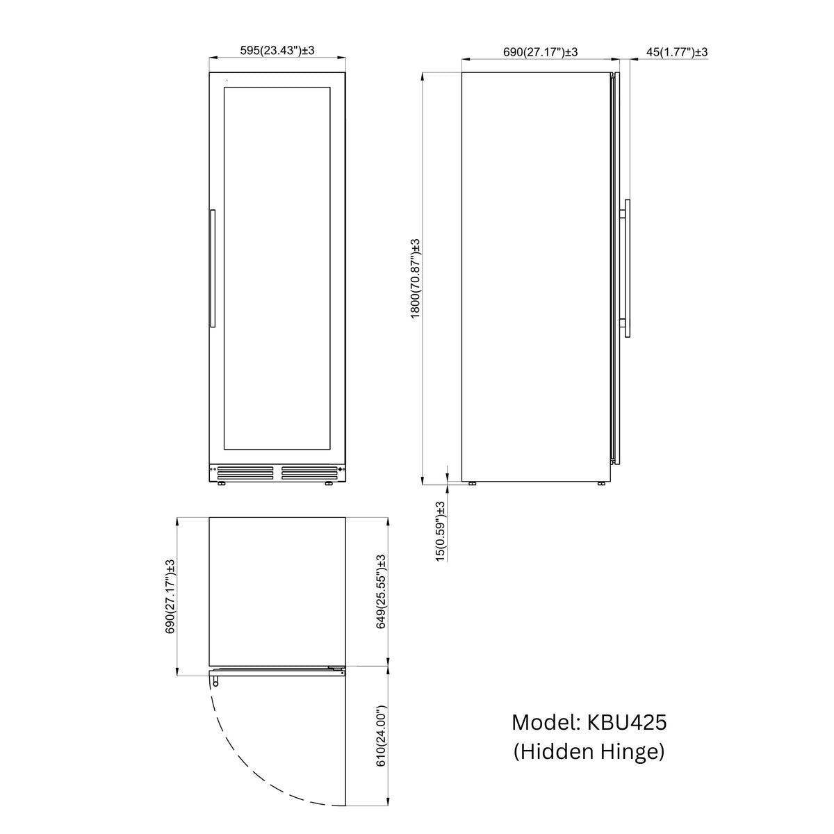 KingsBottle 72-Inch Upright Triple-Zone Wine & Beverage Center