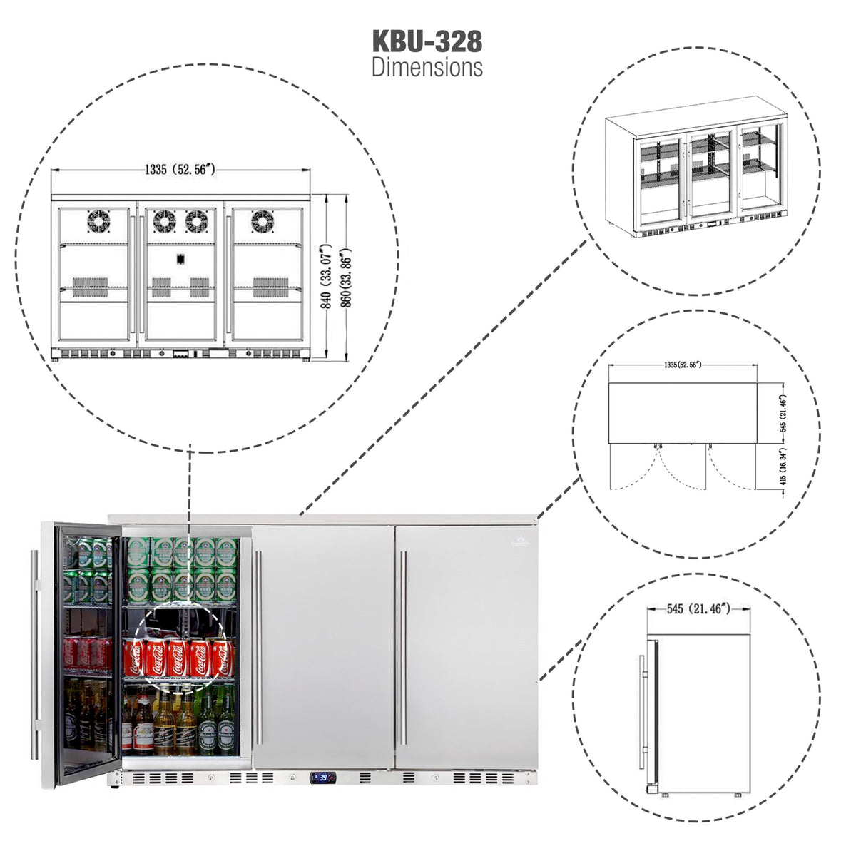 KingsBottle 53-Inch Outdoor Beverage Refrigerator