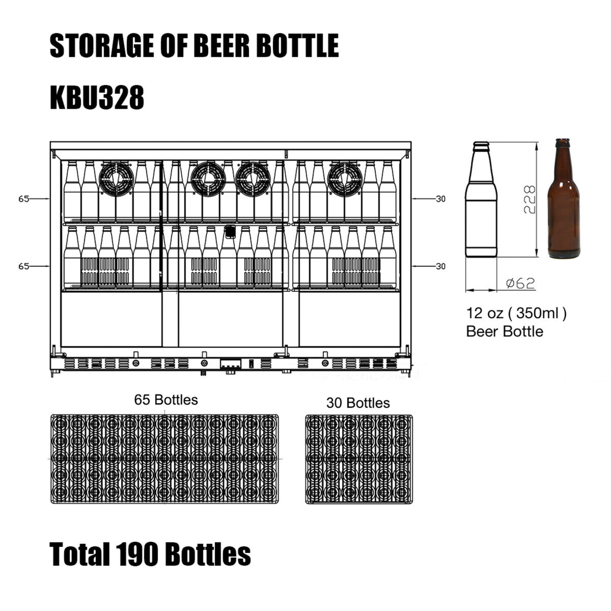 KingsBottle 53-Inch Beverage Refrigerator
