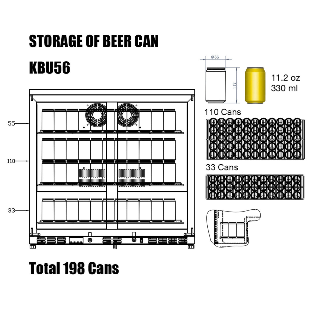 KingsBottle 36-Inch Beverage Refrigerator
