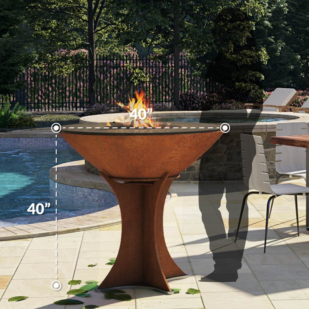 Arteflame XXL 40-Inch Flat-Top Grill — Tall Euro Base