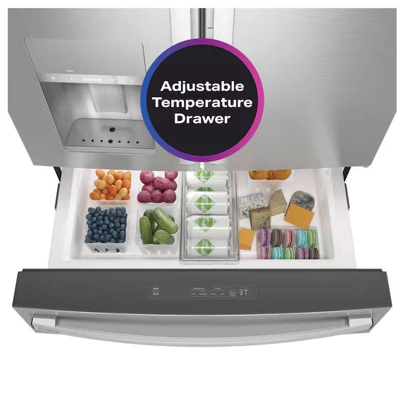 Profile Counter-Depth 22.4-Cu Ft 4 -Door 36-In Wide Smart Compatible French Door Refrirator with Ice Maker with Water and Ice Dispenser and Door within Door ( Finrprint-Resistant Stainless Steel ) ENERGY STAR Certified