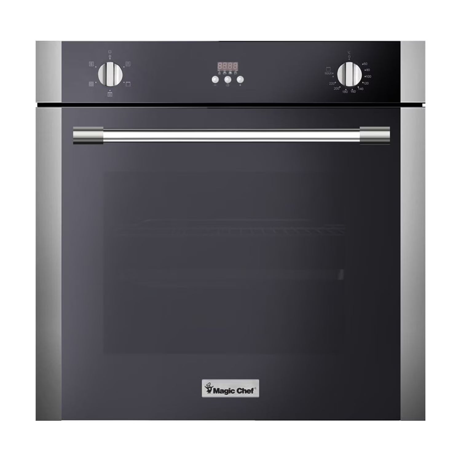 24 Inch Built-In Wall Oven, Stainless and Black