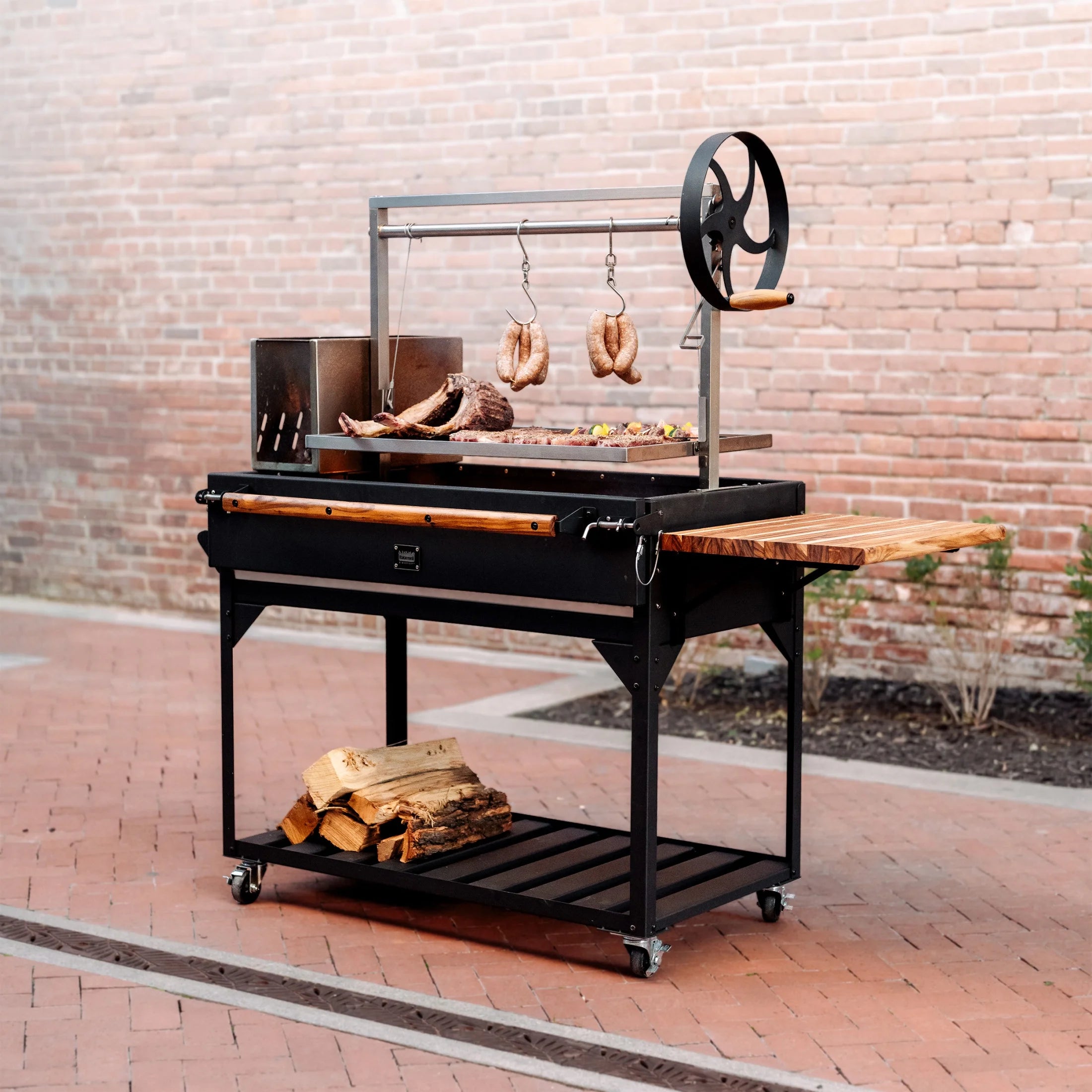 Argentine Santa Maria Wood Fire & Charcoal Steel BBQ Grill, Brasero