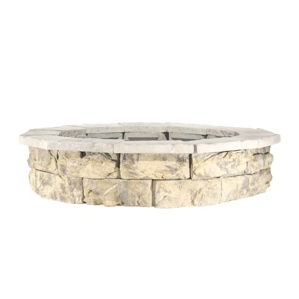 44 In. X 14 In. Concrete Fossill Limestone round Fire Pit Kit
