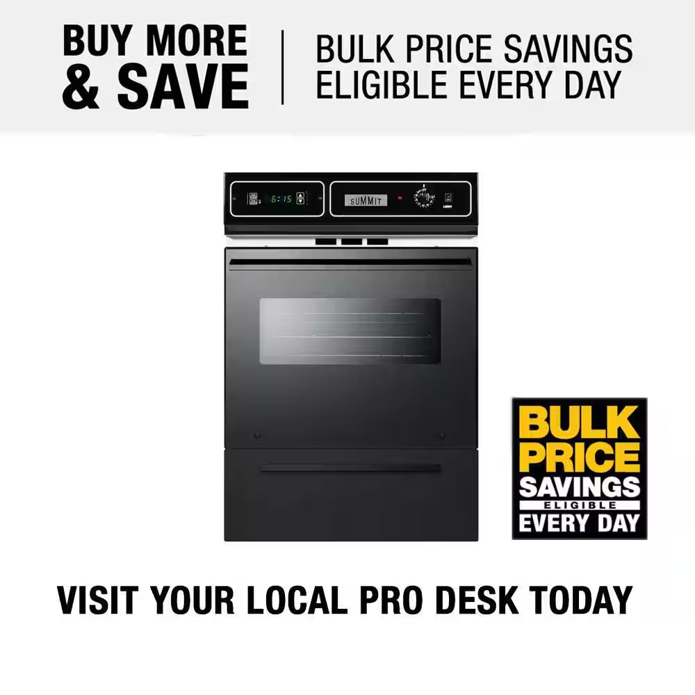 24 In. Single Electric Wall Oven in Black