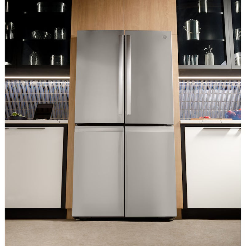 Profile Standard-Depth 28-Cu Ft 4 -Door 36-In Wide Smart Compatible French Door Refrirator with Ice Maker with Water Dispenser and Door within Door ( Finrprint-Resistant Stainless Steel ) ENERGY STAR Certified