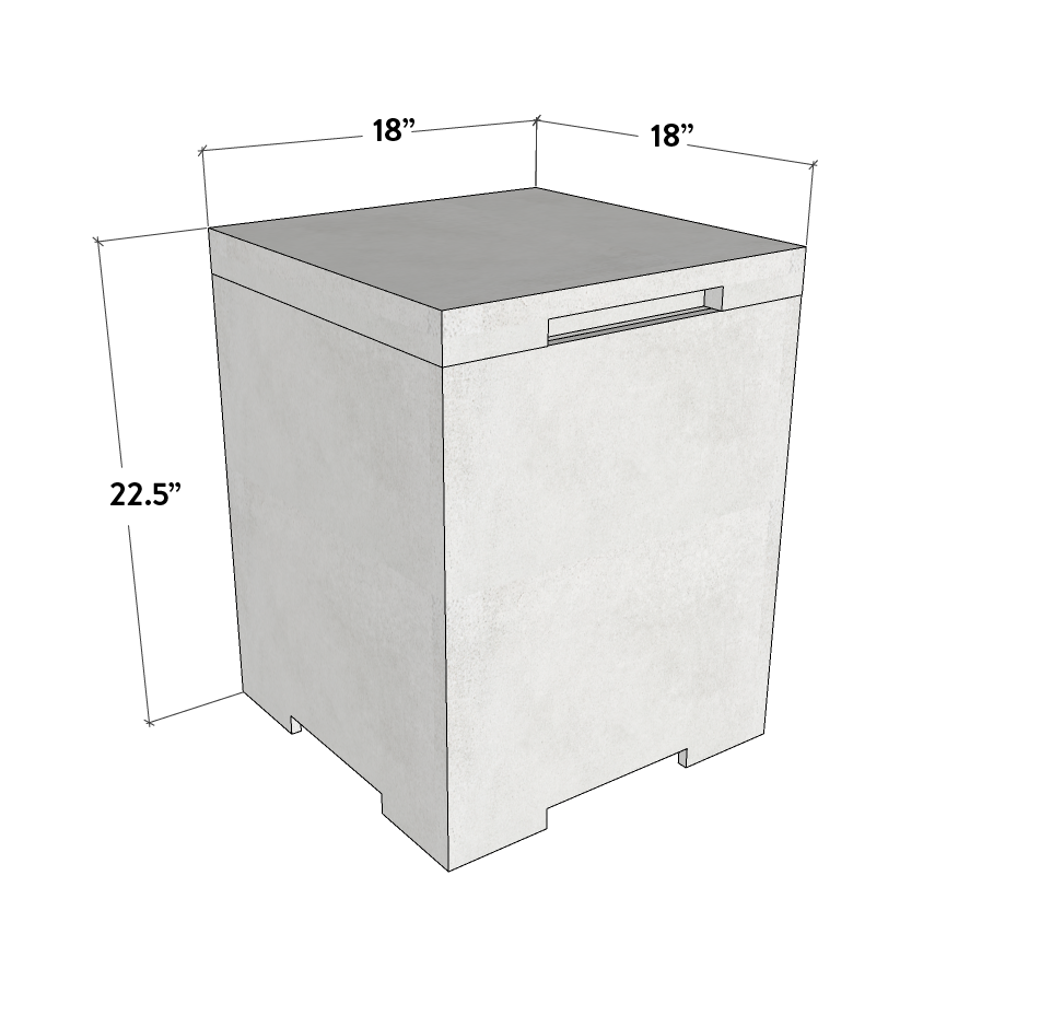 Concrete Propane Tank Enclosure – Square