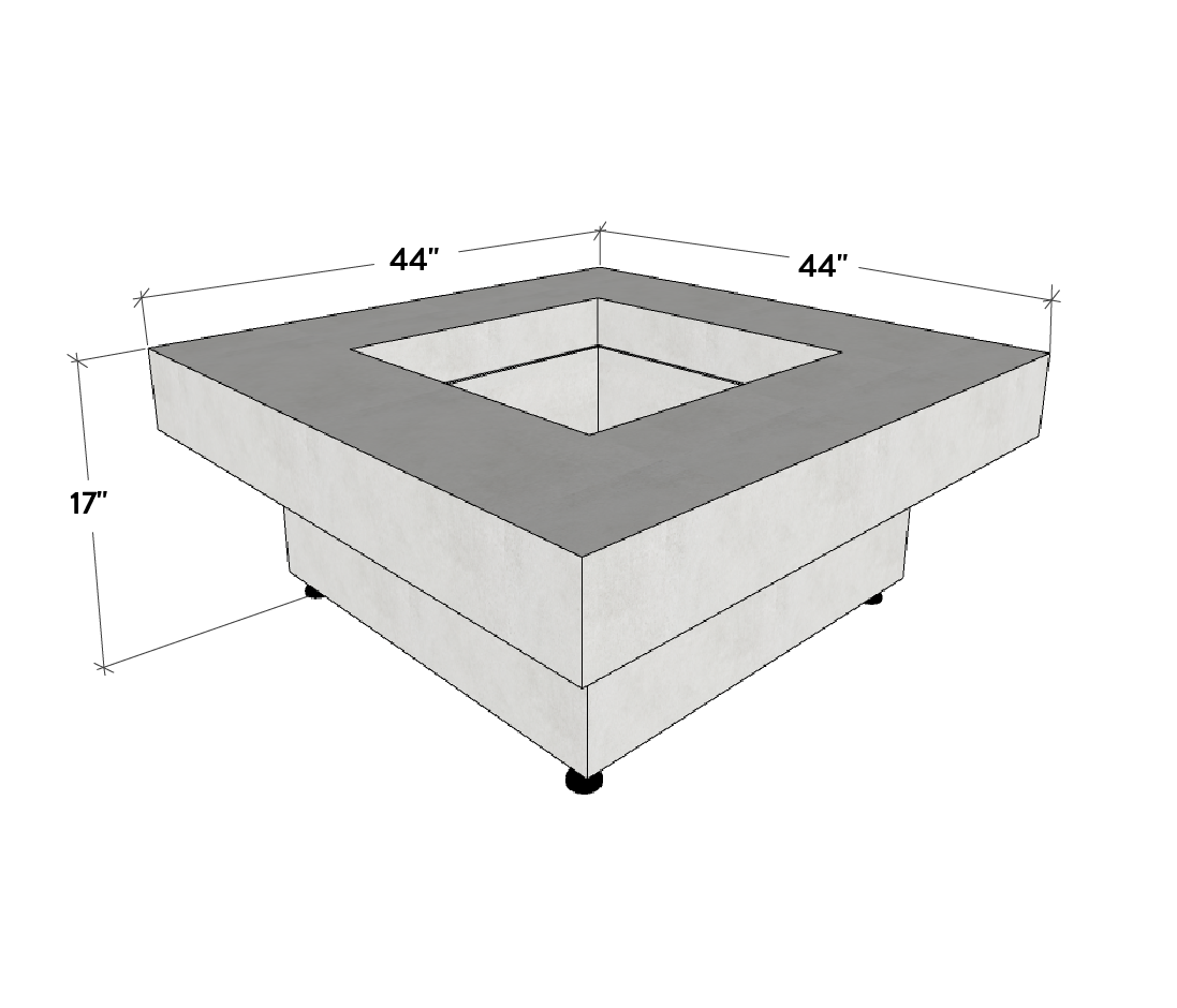 Platz Square Concrete Fire Pit Table